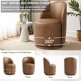 thumbnail image 6 of UIXE Faux Leather Swivel Barrel Accent Chair, Upholstered Kitchen Dining Room Chair, Makeup Vanity Side Chair for Bedroom Living Room - Brown, 6 of 6