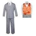 thumbnail image 2 of 7pc Baby Toddler Boy Formal Party Medium Gray Suit w/ Satin Vest & Bow tie Sm-20, 2 of 4