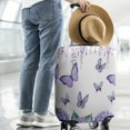 thumbnail image 2 of Purple Flower Butterfly Pattern Luggage Cover Fashion Suitcase Cover Baggage Covers Fit 25-28 Inch Luggage (Go Travel), 2 of 5