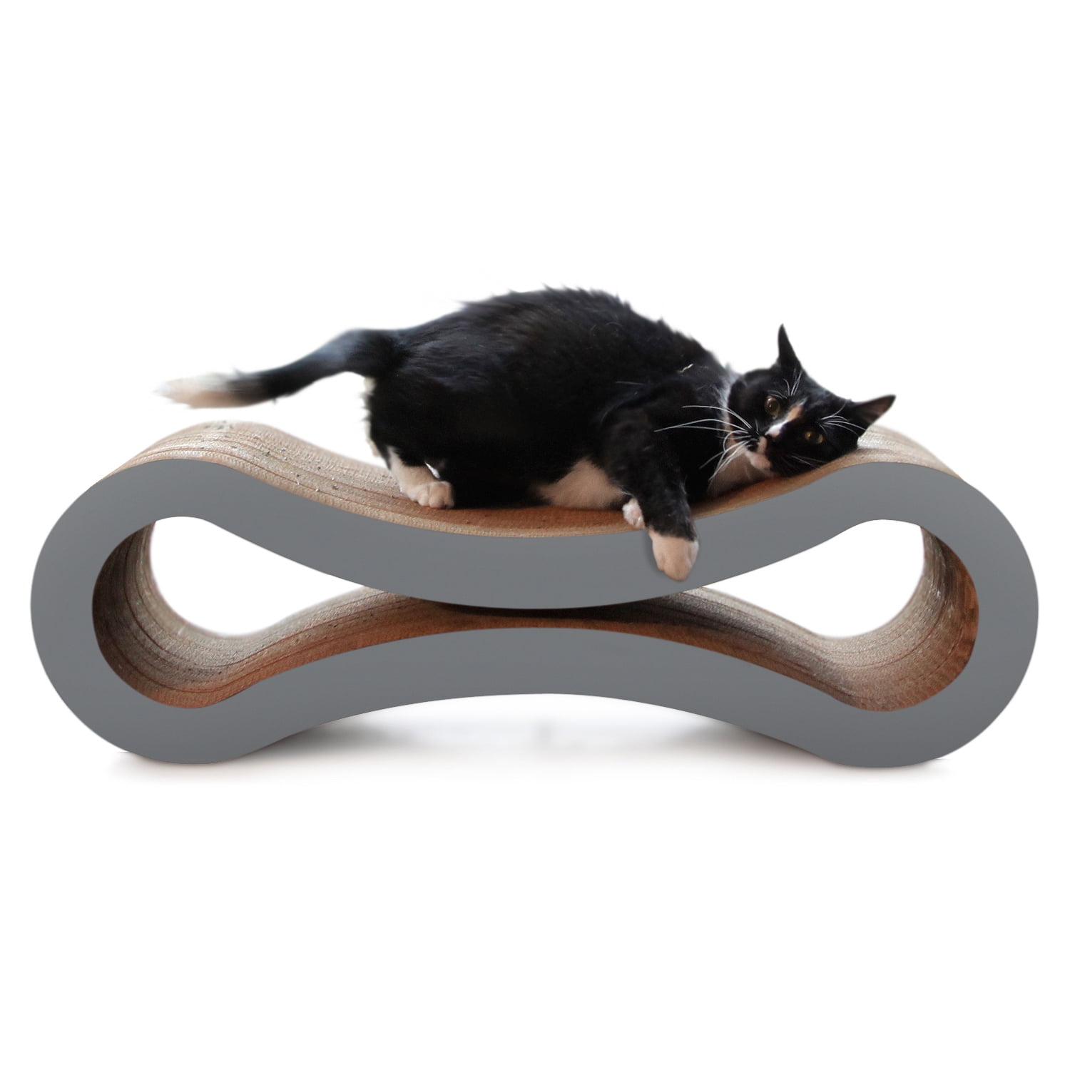 PetFusion Ultimate Durable Cat Scratcher Lounge Bed with Cat Scratching Pad Reversible Infinity White 33.90 L Walmart