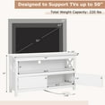 thumbnail image 4 of Giantex TV Stand, Modern TV Console  Cabinet w/2 Doors Open Storage Shelf, Cable Hole, Wooden Entertainment Center for Living Room Bedroom, White, 4 of 8