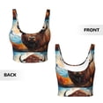 thumbnail image 6 of Goofa Oil Painting Style Iceberg Yak Printed Sports Bras for Women, High Impact Running Bra Workout Crop Tank Tops Longline Sports Bra Push up-Large, 6 of 9
