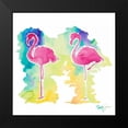thumbnail image 2 of James, Nola 20x20 Black Modern Framed Museum Art Print Titled - Sunset Flamingo Square II, 2 of 5