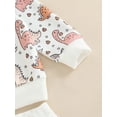 thumbnail image 6 of Bagilaanoe 2Pcs Toddler Baby Girl Boy Long Pants Set Dinosaur Print Long Sleeve Sweatshirt Pullover Tops+ Trousers 6M 12M 18M 24M 3T Fall Casual Sweatsuit, 6 of 8