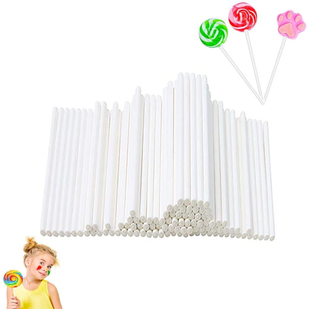 weiss 100 x Cake Pop Sticks Papier Shantys 12 cm Lollipop Stiele Melts 