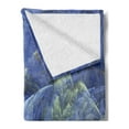 thumbnail image 2 of Fractal Soft Flannel Fleece Throw Blanket, Trippy Hazy Fantasy Shapes with Blurry Effects Mystic Plasma Pattern, Cozy Plush for Indoor and Outdoor Use, 70" x 90", Blue Pale Yellow, by Ambesonne, 2 of 5