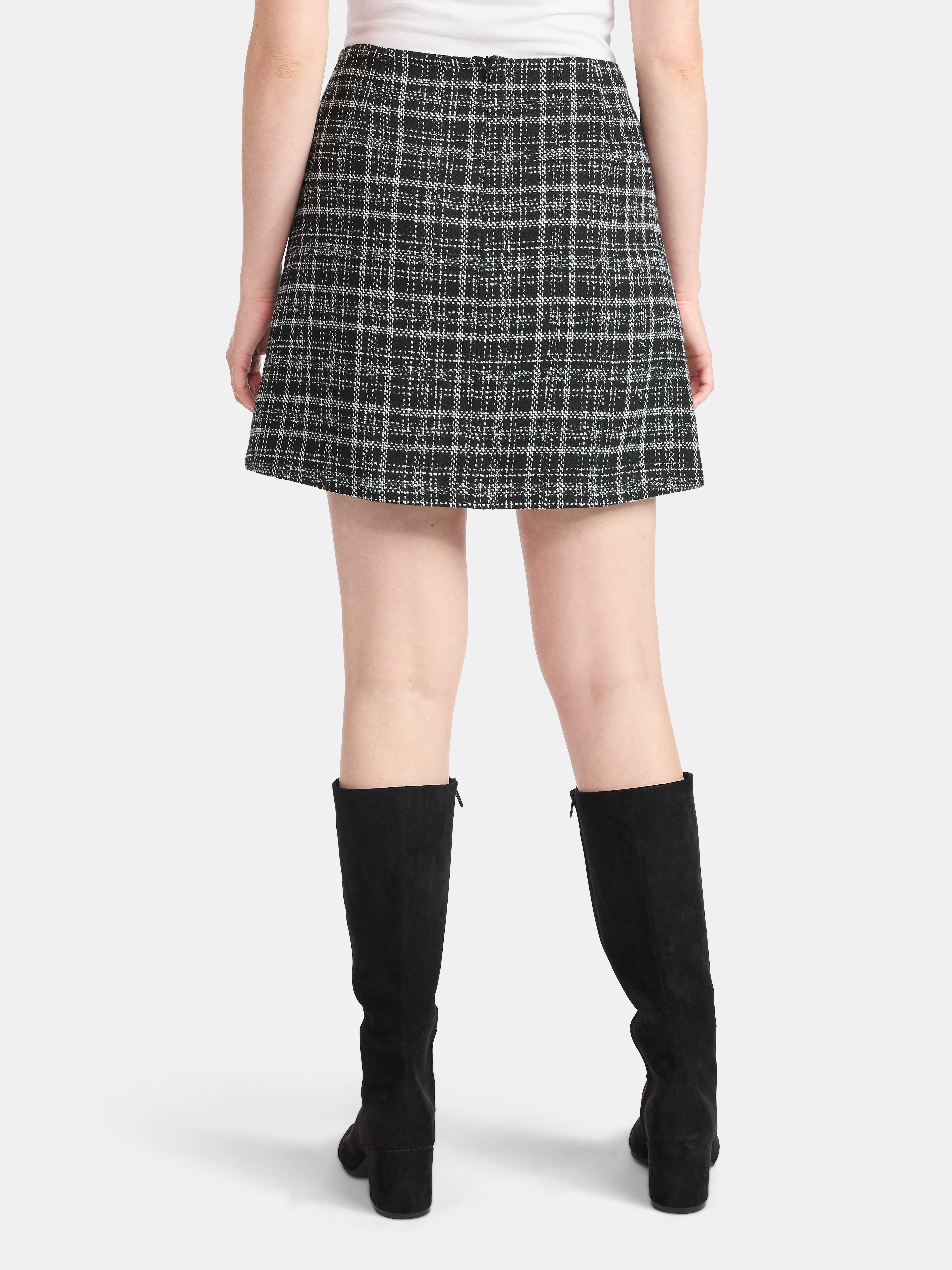Time and Tru Women's Tweed Mini Skirt, Sizes XS-XXXL