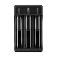 thumbnail image 2 of Cargador de batería USB de carga rápida e inteligente para baterías de litio 18650 3 ranuras, 2 of 4