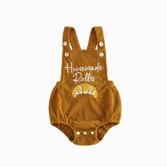 KPOPLK Baby Boys Girls Bubble Romper Overalls Embroidery Suspender Jumpsuit Fall Infant Outfit Clothes,Size 6-12 Months