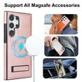 thumbnail image 4 of Designed for Samsung Galaxy S23 Ultra, Luxury Slim Fit PU Leather Back Case with Magsafe Kickstand Wireless Charging Luxury Protective Anti-slip Durable Phone Cover for Galaxy S23 Ultra,Rosegold, 4 of 8