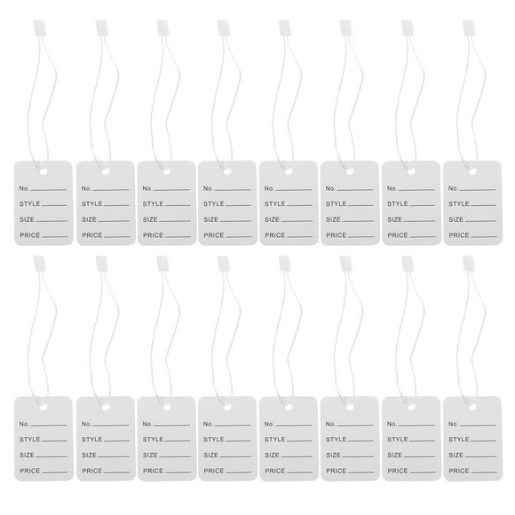 Etiquetas colgantes versátiles para joyería y ropa, etiquetas de hilo blanco fáciles de usar para precios y etiquetado, bloqueo automático seguro, 2000 Uds.