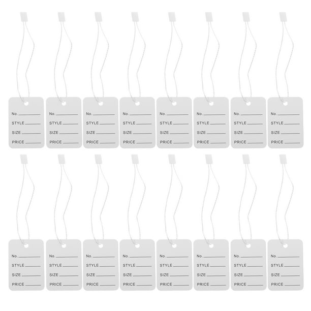 Etiquetas colgantes versátiles para joyería y ropa, etiquetas de hilo blanco fáciles de usar para precios y etiquetado, bloqueo automático seguro, 2000 Uds.