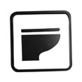 thumbnail image 2 of Placa de pared decorativa, señal de identificación acrílica, fácil de instalar, señal de puerta, señalización para cancha, trabajo comercial, baño, Inodoro sentado negro, 2 of 10