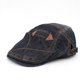 thumbnail image 1 of Gorra plana de mezclilla desgastada, boina con doble flecha, sombrero para el sol para hombres y mujeres, color negro desgastado, 1 of 3