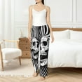 thumbnail image 4 of Salouo Psychedelic Skull Illusion Art Print Women's Pajama Pants Casual Loose Sweatpants PJs Flowy Pants Drawstring Palazzo for Women Wide Leg Pants Lounge Pajama -XX-Large, 4 of 8
