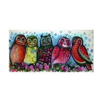 Trademark Fine Art '5 Owls' Canvas Art by Oxana Ziaka