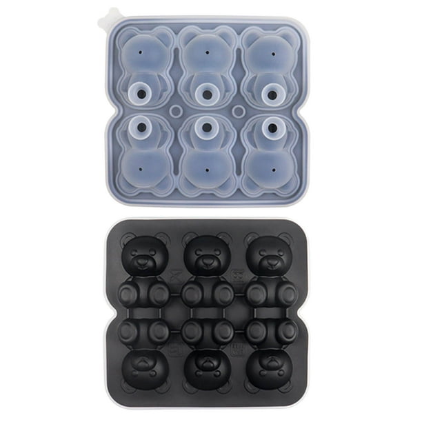 Molde de silicona Seplovoe de 6 cavidades para cubitos de hielo con forma de osito de peluche, whisky, cócteles y bebidas.
