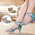 thumbnail image 4 of nuevos zapatos de baile latino de tacón para mujer, zapatos de baile de Tango de salón de suela blanda para mujer, niña, lentejuelas de 5Cm para mujer, 4 of 4