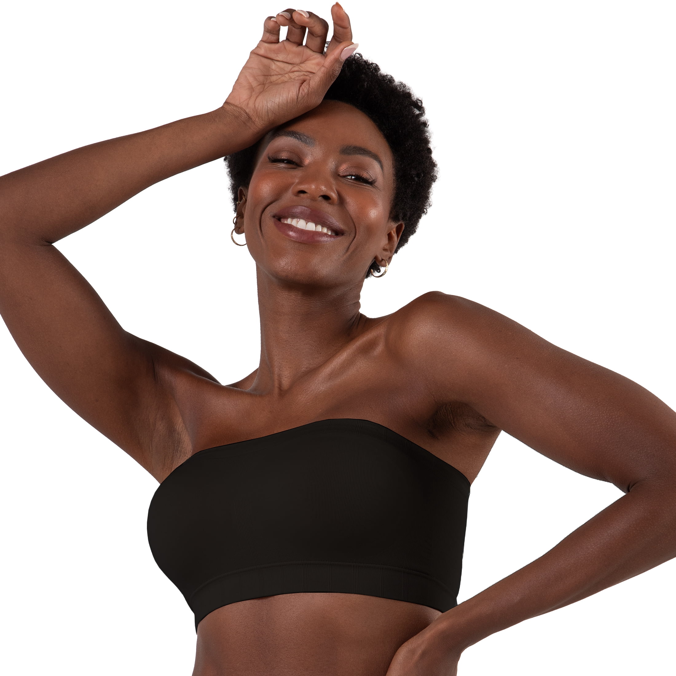 Truekind Comfort Convertible Strapless Bandeau Bra – Women’s Seamless Wire-Free, Removable Straps, Sizes S to 4XL