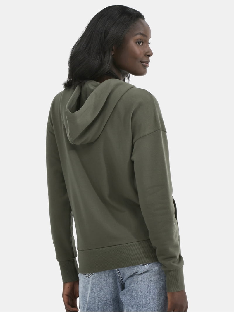 Time and Tru Women's and Women's Plus Zip Front Fleece Hoodie