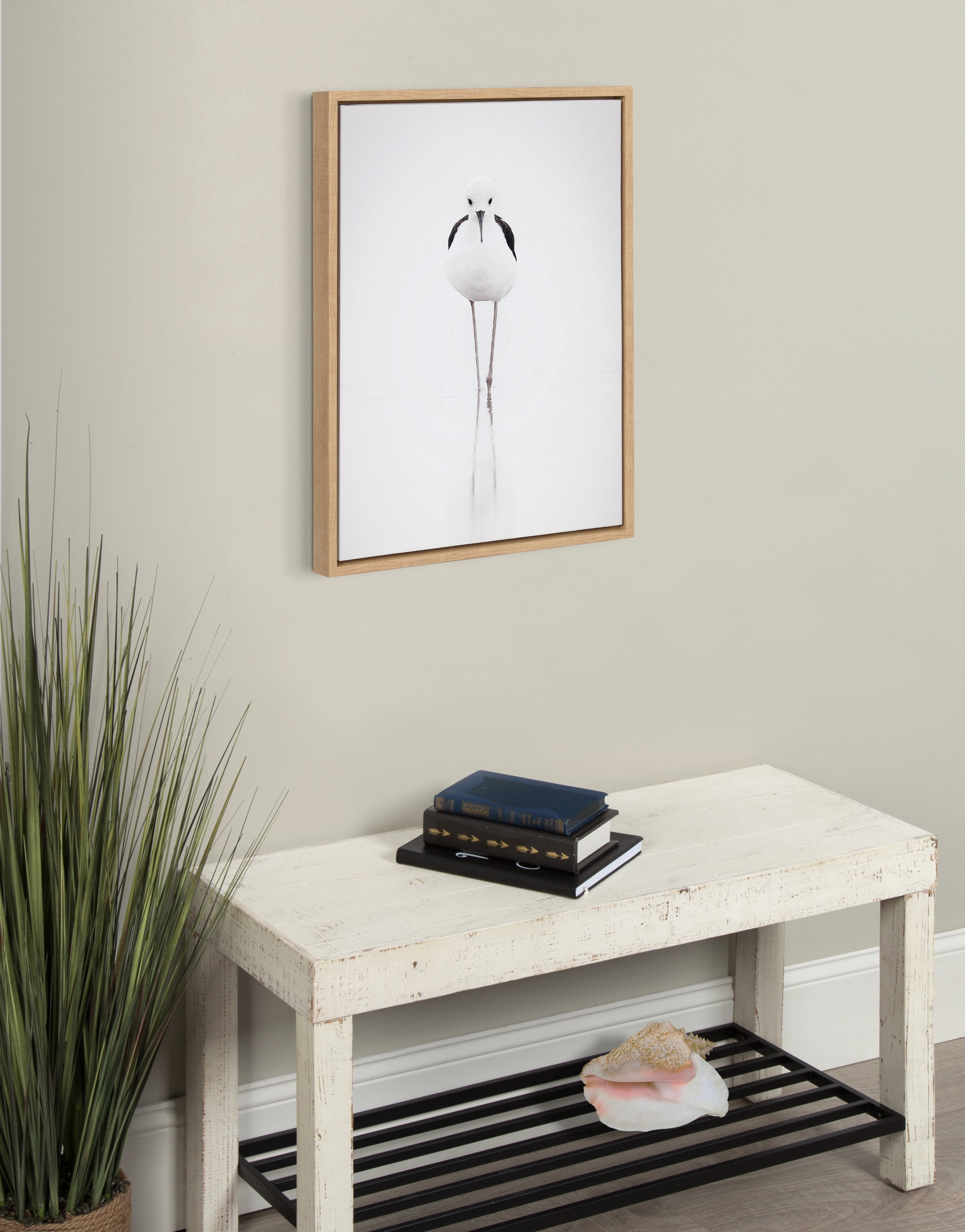 Kate and Laurel Sylvie Seagull Framed Canvas Art Print, 18" x 24", by SImon Te