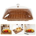 thumbnail image 4 of 1 juego de canasta de pan con tapa transparente de comida para servir cesta de canasta de cesta de vegetales postres, 4 of 5