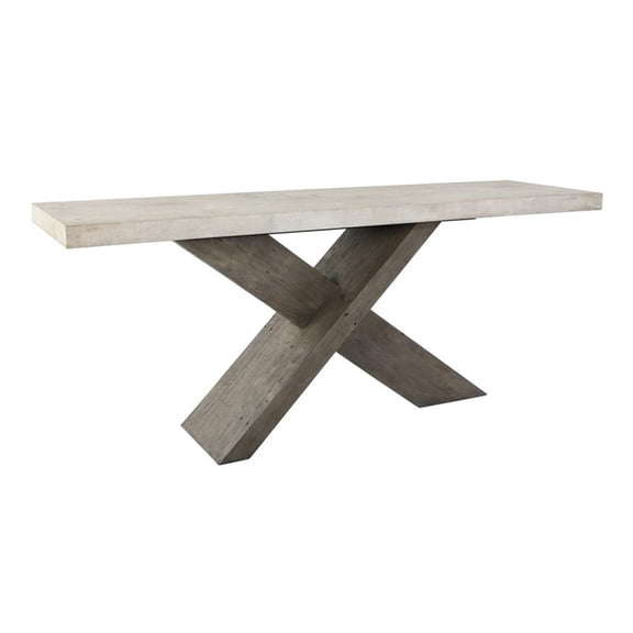 Pemberly Row Transitional Wood Console Table in Antique White/Corsican Gray