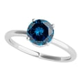 thumbnail image 2 of Diamond Halo Engagement Rings For Women 1.05 Carat Natural Blue & White Diamond Wedding Anniversary Solitaire Ring For Women In 18K White Rose Yellow Gold, 2 of 5
