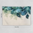thumbnail image 2 of Watercolor Peacock Feather Tapestry Wall Hanging Green And Teal Vintage Tapestries Home Decor for Living Room Bedroom Farmhouse Apartment Dorm 40"x60", 2 of 6