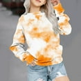 thumbnail image 2 of ZCFZJW Ombre Sweatshirts Teen Girls Boys Long Sleeve Casual Tie Dye Gradient Print Crewneck Graphic T-Shirts Loose Lightweight Comfy Pullover Tops Orange 5-6 Years, 2 of 5