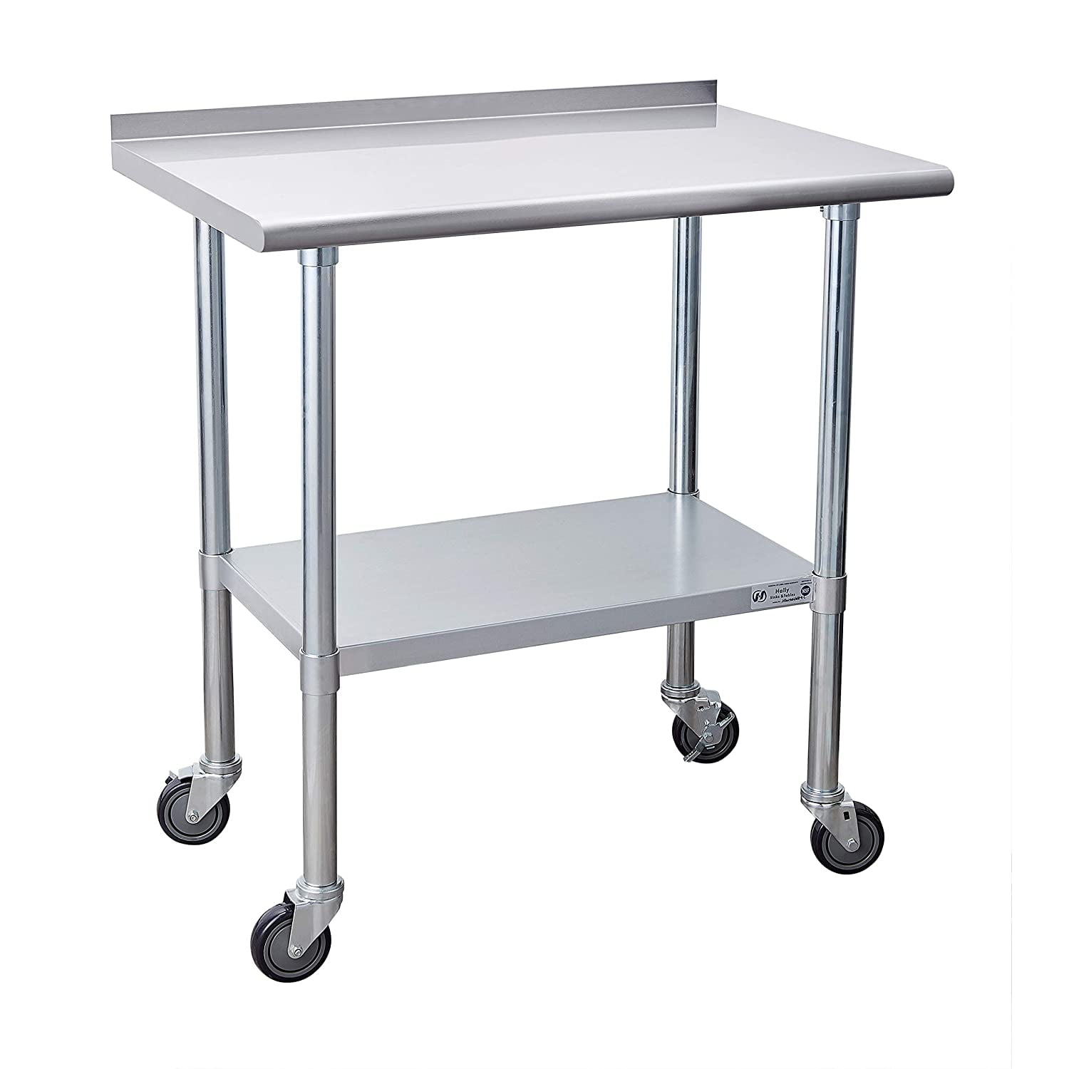 Stainless Steel Table for Prep /& Work 24 x 30 Inches Home and Hotel NSF Commercial Heavy Duty Table with Undershelf and Backsplash for Restaurant