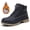Dark Blue, variant on Mens Womens Snow Boots Warm Fur Lined Ankle Booties Hiking Trekking Trail Climbing Shoes Lace Up Anti-Slip Waterproof Working Outdoor Backpacking Boots