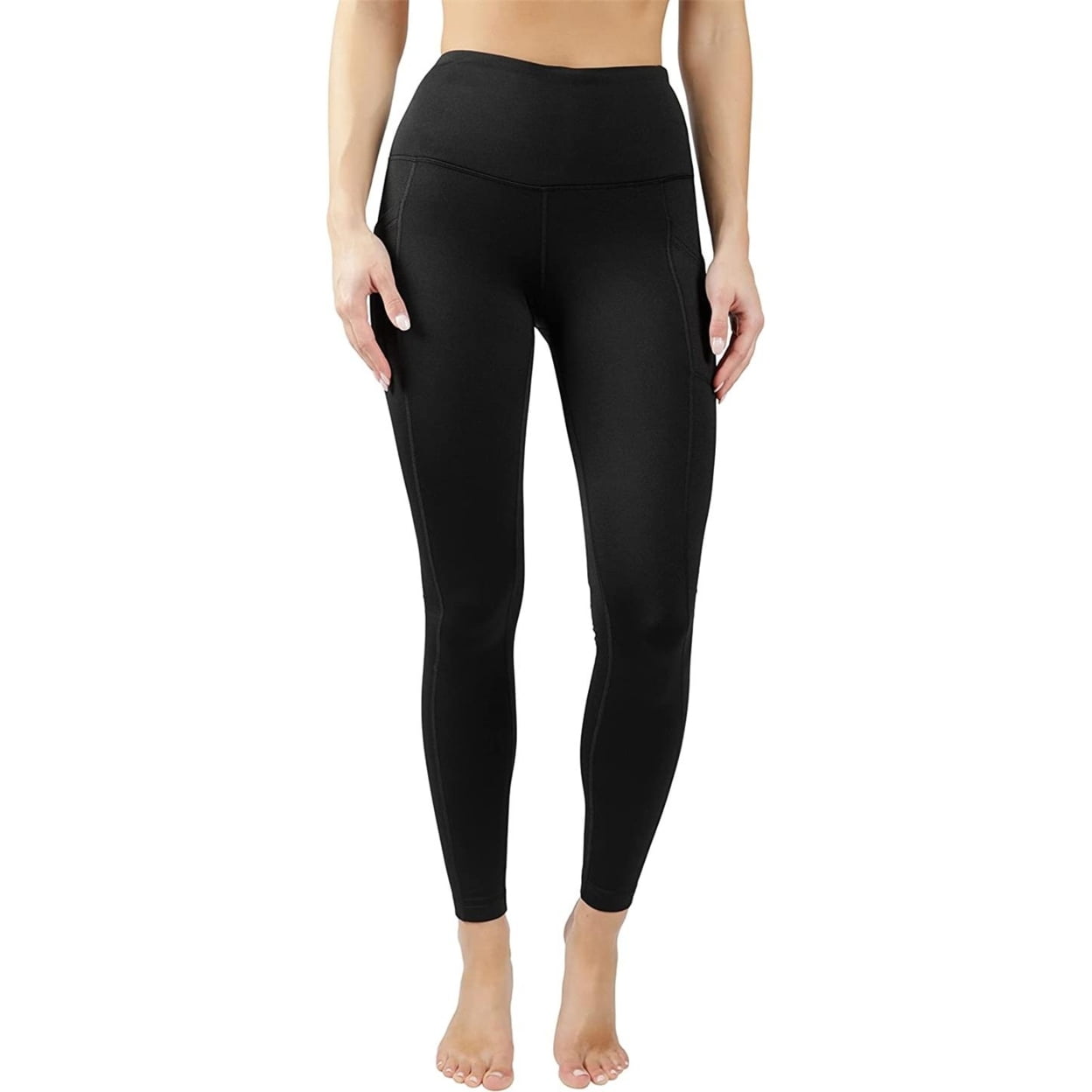90 Degree By Reflex High Waist Fleece Lined Leggings with Side Pocket -  Yoga Pants - Black with Pocket - Medium New with box/tags 