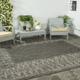 thumbnail image 2 of SAFAVIEH Courtyard Jolyon Bordered Indoor/Outdoor Area Rug, Black/Beige, 6'7" x 6'7" Square, 2 of 7