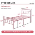 thumbnail image 3 of Maenizi 18 inch Twin XL Bed Frames with Headboard and Footboard, Heavy Duty Metal Twin XL Platform Bed Frame No Box Spring Needed, Easy Assembly, Under Bed Storage, Noise Free, Pink, 3 of 7