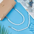 thumbnail image 2 of 2Pcs ABS Plastic Imitation Pearl Round Beaded Purse Straps with Alloy Lobster Claw Clasps Seashell Color 35x1.2cm, 2 of 6