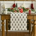 thumbnail image 5 of Smile Beige Xmas Tree Christmas Table Runner, Seasonal Winter Kitchen Dining Table Decoration for Home Party Decor 13x108 Inch, 5 of 7