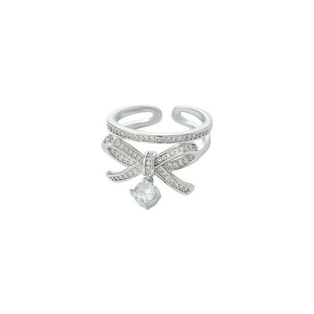 Guardurnaity Anillo de apertura para mujer, decoración de circón de cobre, anillos de moda, decoraciones de mano ajustables, joyería chapada para mujer, Ropa, zapatos y accesorios Miscelánea Guardurnaity AP014771-00