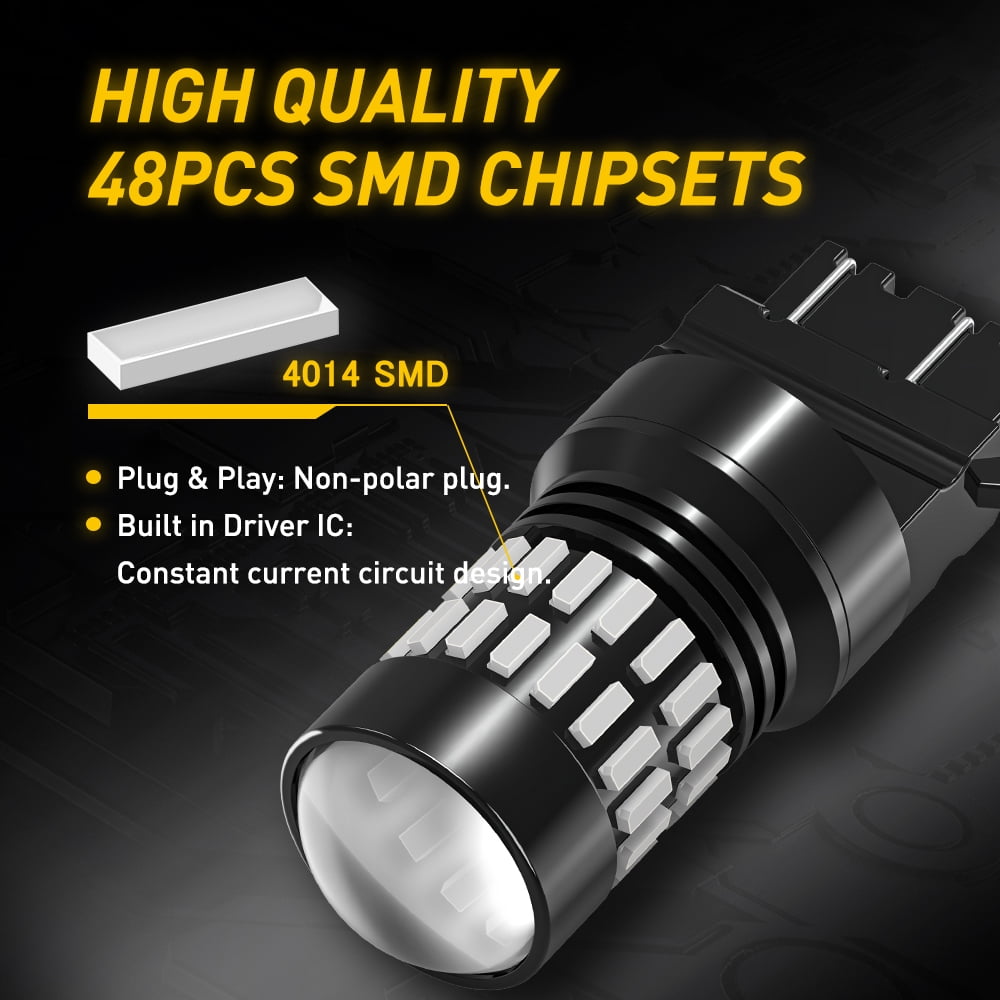 4pcs AUXITO Canbus 3157 3156 3457 3057 Red LED Brake Tail Turn Signal Light Bulb - Foto 10