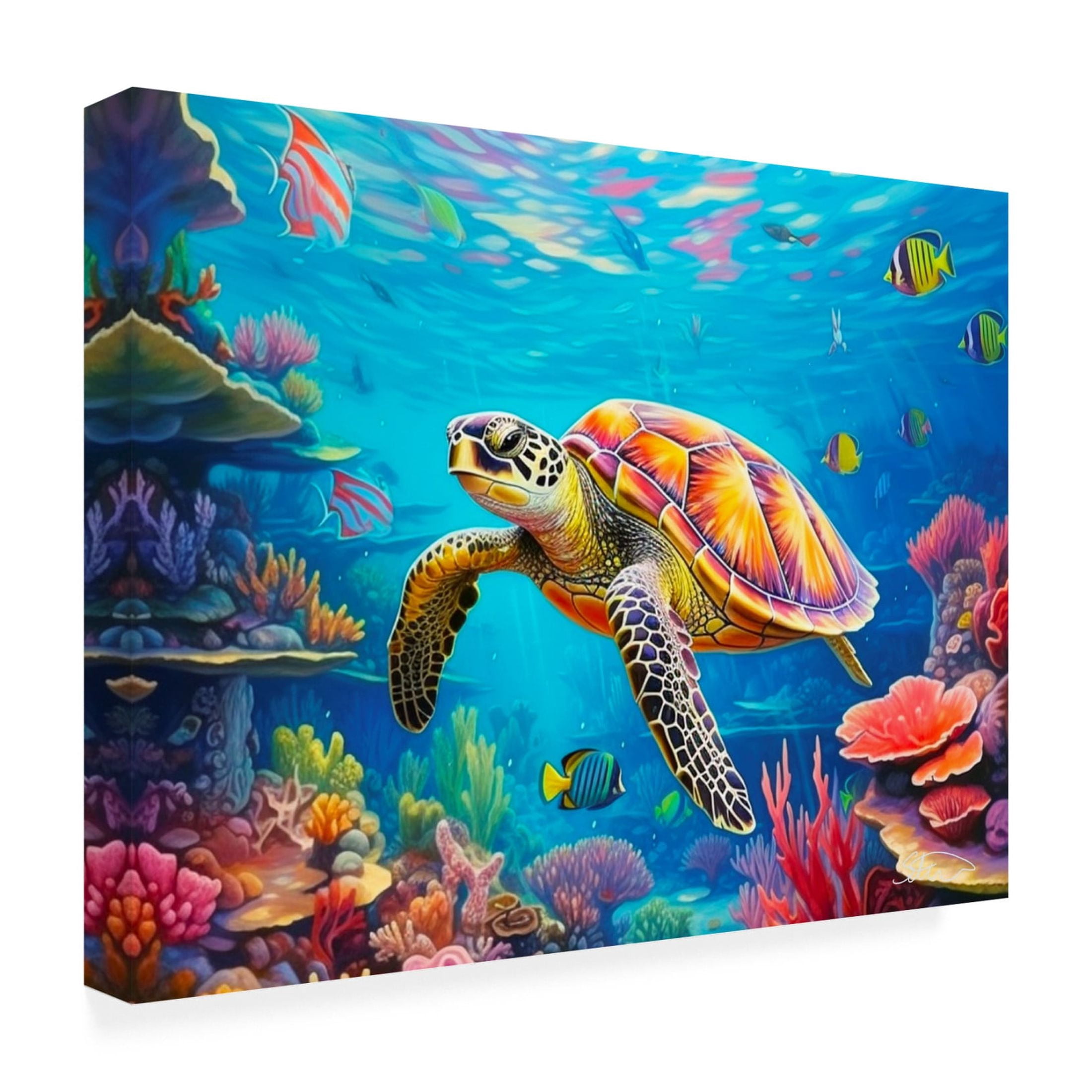 Canvas Wall Art - Stewart 'Blue Haven' Wall Art for Living Room, Bedroom, or Office Décor by Trademark Fine Art - 24 x 18 Inches