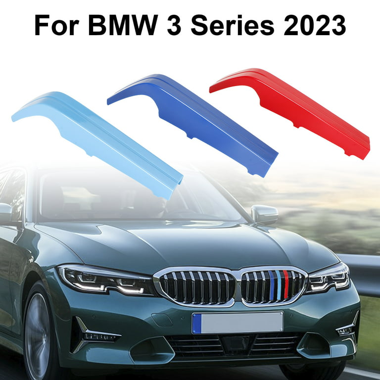 Factory 43 Tri-Colour Front Grille Grill Cover Strips Clip Trim for BMW 3 Series 2023