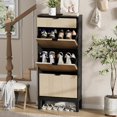 thumbnail image 2 of Qinaqin Shoe Almacenamiento Gabinete con Three Vuelco Top Cajones y Ajustable Shelves Space Saving Narrow de Profundidadsign Fits 18 24 Pairs Shoes Ideal para Entryway cm Alturaallway Front, 2 of 7