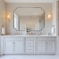 thumbnail image 2 of ANDY STAR 30x40 Inch Brushed Nickel Mirror, Large Rectangle Mirror for Bathroom, Scalloped Mirror in Anti-Rust Stainless Steel Metal Thin Frame Deep 1’’, Wall-Mounted Mirror (Horizontal/Vertical), 2 of 8
