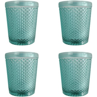 Kingrol 6 Pack 12 oz Vintage Drinking Glasses, Embossed  Romantic Water Glassware, Glass Tumbler Set for Juice, Beverages, Beer,  Cocktail (Green): Mixed Drinkware Sets