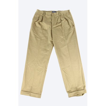 IZOD - NEW IZOD Beige Mens Size 36x32 Double Pleat Classic Fit Khaki ...