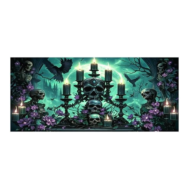 Halloween Garage Banner Weird Decorations Cloth Material Large Size Weather Resistant Easy to Install for Halloween Party Scary Pranksters