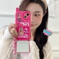 thumbnail image 2 of Fundas de teléfono con espejo de tocador para iPhone, cubierta trasera roja Kawaii, estilo Barbies, 14, 13, 12, 11 Pro Max Fivean unisex, 2 of 2
