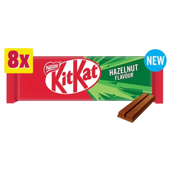 KitKat 2 Finger Hazelnut Flavour 8 Pack 8 x 20.7g, Imported from Britain