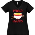 thumbnail image 3 of Inktastic Kawaii Miso Happy Women's Plus Size V-Neck T-Shirt, 3 of 5