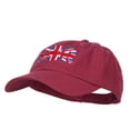 thumbnail image 2 of United Kingdom GBR Flag Embroidered Low Profile Cap - Wine OSFM, 2 of 5